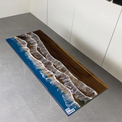 Nowoczesny Stół obiadowy Meble epoksydowe Projektant Tabela Żywica epoksydowa stoły 121x51cm