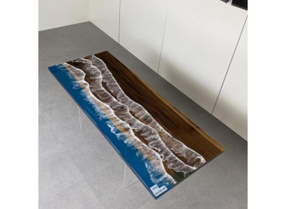 Nowoczesny Stół obiadowy Meble epoksydowe Projektant Tabela Żywica epoksydowa stoły 121x51cm