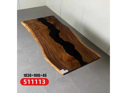 Stół Żywica epoksydowa Stół obiadowy Prawdziwe Drewno Solidny stoły 183x90 stół rzeczny
