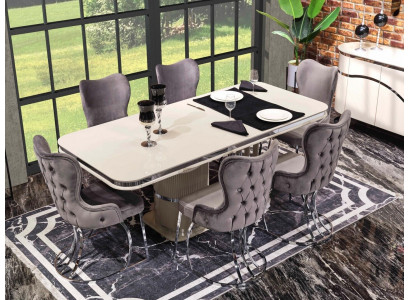 Tabela 6x Krzesła 7-częściowy stół jadalniany drewniany zestaw do jadalni Grupa Design