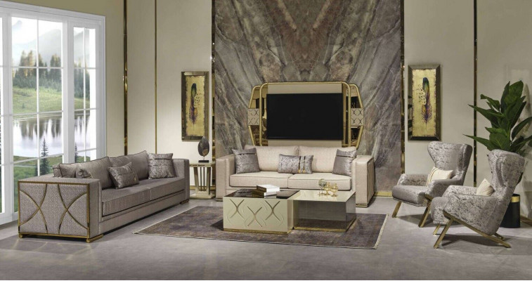 Luksusowy Zestaw sofowy 3+3+1 miejsce do siedzenia Zestaw Design Sofa Podkładka Kanapy Modern