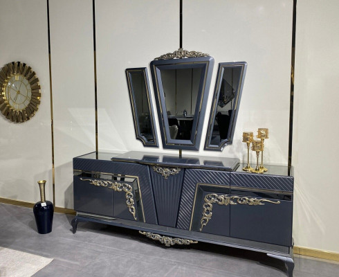 Kredens Modern Kredens Kredens Szafa z 3 Lustro Storage Space Baroque