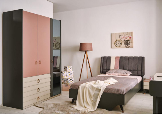 Zestaw Sypialnia Łóżko Stolik nocny Szafa Zestaw Modern Luxury Setra