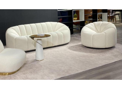 Ekskluzywny Przytulny Biały Pokój dzienny 3 miejsce siedzące Sofa Modern 2x Fotel nowy