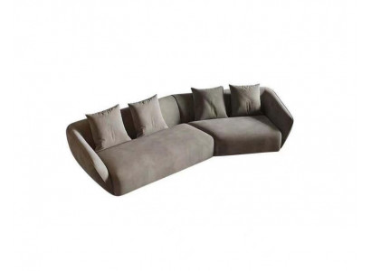 Ekskluzywna luksusowa 4-miejsce siedzące sofa materiałowa nowoczesny mebel tekstylny w kolorze szarym