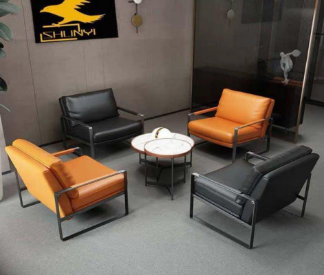 stylowy 4x Fotel Podkładka miejsce siedzące Modern Design Skóra Fotel Lounge Luxury