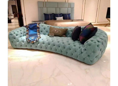 Sofa 3 miejsce do siedzenia Chesterfield Green Podkładka Sofy Design sztuczna skóra nowa Modern