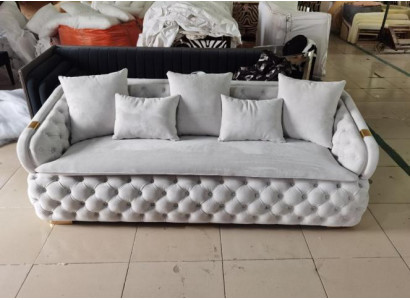 luksusowa designerska szara 3-miejsce do siedzenia luksusowa sofa materiałowa Chesterfield nowoczesna nowa