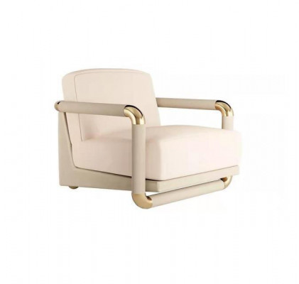 Stylowa Fotel Beżowa Fotel TV Kanapa 1 miejsce siedzące Sofa Włókienniczy Material