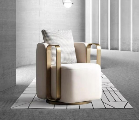 Designerska luksusowa sofa Fotel 1 miejsce do siedzenia TV Lounge Szezlong Włókienniczy