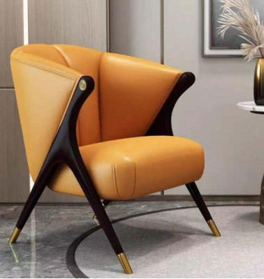 Design Luxury Orange Fotel Fotel Sofa 1 miejsce do siedzenia TV Szezlong sztuczna skóra