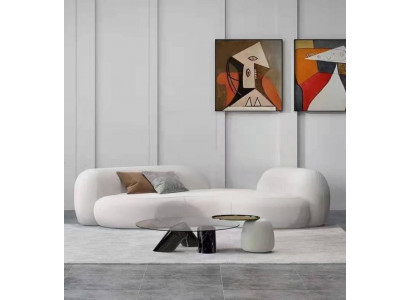 Nowoczesna Sofa 3 miejsce do siedzenia Biały Wysokiej jakości podkładka Sofas Design Włókienniczy nowa stylowa