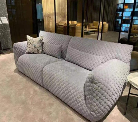Sofa do Salonu 3 miejsce do siedzenia Szara Podkładka Sofy Design Drewno Włókienniczy nowy Modern