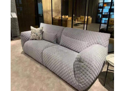 Sofa do Salonu 3 miejsce do siedzenia Szara Podkładka Sofy Design Drewno Włókienniczy nowy Modern