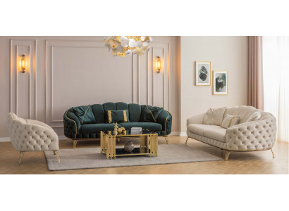 Kompletny salon 4-częściowy stylowy x2 3-miejsce siedzące Kanapa Nowoczesna 2x Fotel