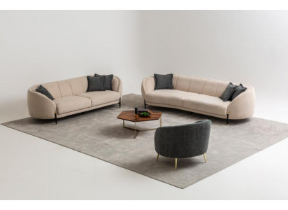 Zestaw sofowy 4 3 1 miejsce do siedzenia Salon Kompletny zestaw sof Beżowy nowoczesny zestaw