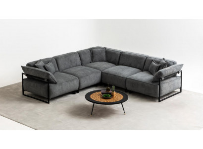 Sofa materiałowa Sofa Żywy krajobraz Narożnik Design Nowoczesna sofa Narożnikowa kanapa L-Shape Grey