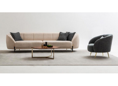 Nowoczesny Fotel Podkładka Sofa 3 miejsce do siedzenia Beżowa Wysokiej jakości sofy Design Włókienniczy nowe