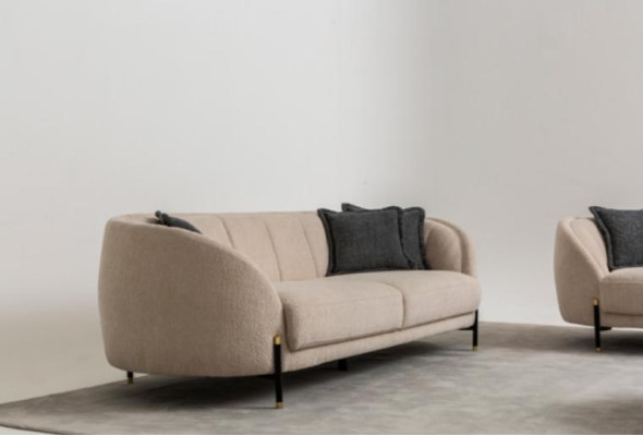 Nowoczesna Sofa 3 miejsce do siedzenia Beżowa Wysokiej Jakości Podkładka Sofas Design Włókienniczy nowa