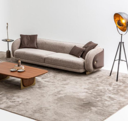 Pokój dzienny Włókienniczy Sofa 4 miejsce do siedzenia Luksusowe Meble Siedziba Design Couch Lounge nowość