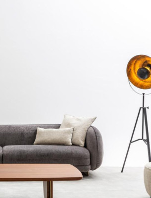 Pokój dzienny Szara Sofa Włókiennicza 4 miejsce do siedzenia Luksusowe Meble Siedziba Design Couch Lounge