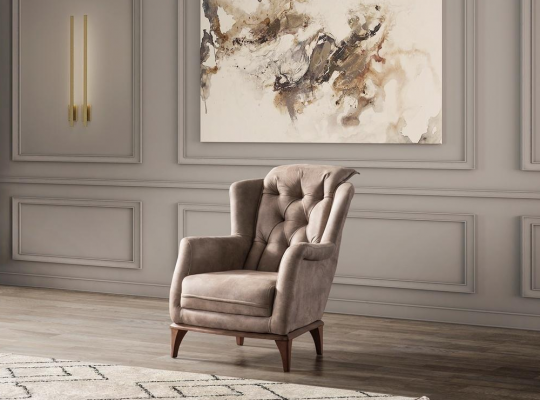Chesterfield Robust 2x StofFotel Luksusowe 1-miejsce siedzące Nowoczesne Meble