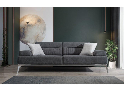 Szary Salon 3-miejsce siedzące Sofa Tkaninowa Nowoczesny Luksusowy Design Włókienniczy Materiał
