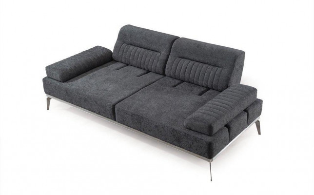 Szary Salon 3-miejsce siedzące Sofa Tkaninowa Nowoczesny Luksusowy Design Włókienniczy Materiał