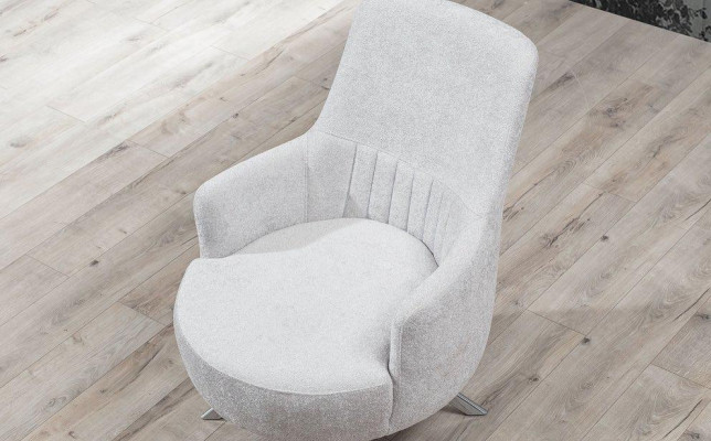 Biały Kolor 1-miejsce siedzące Pokój dzienny Materiał Fotel Nowoczesny Design Włókienniczy Materiał