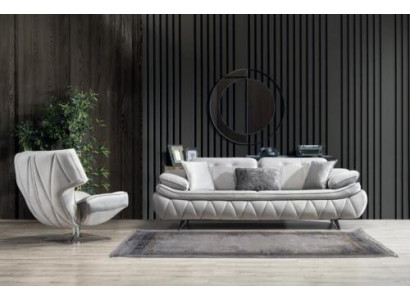 Zestaw do salonu 2 sztuki. Sofa 3-miejsce siedzące do sof materiałowych Fotel Modern Design