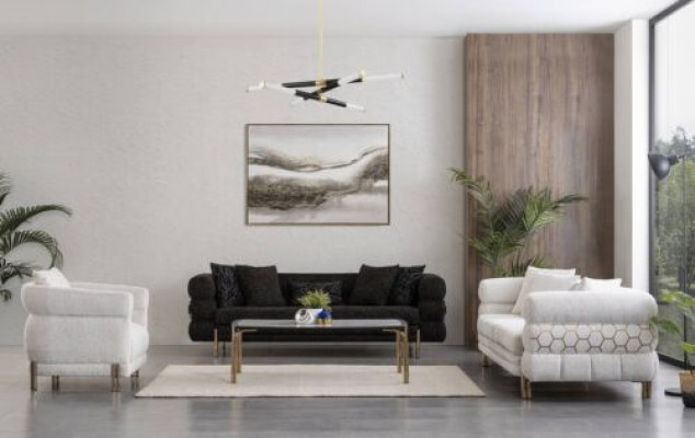 Zestaw kanapowy 3+3+1 miejsce do siedzenia luksusowe Fotel salon Ustawić sofy 3-częściowe