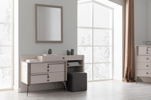 Sypialnia Kompletna Ustawić łóżko 2x Szafki nocne Meble Luxury 7-częściowe