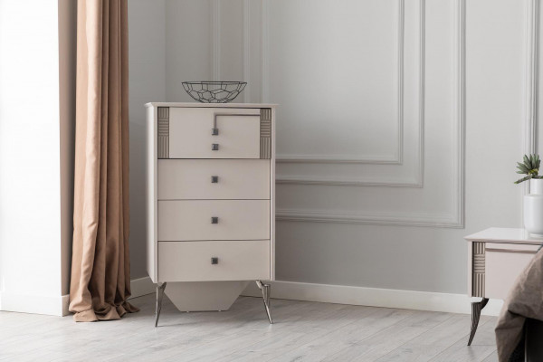Sypialnia Kompletna Ustawić łóżko 2x Szafki nocne Meble Luxury 7-częściowe