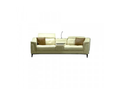Beżowa dwuosobowa designerska sofa 2-miejsce siedzące w salonie luksusowe meble wypoczynkowe