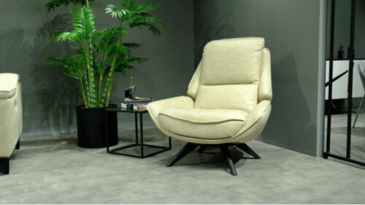 Beżowa skóraFotel Living Room ClubFotel Designe Single Seater Noble Meble