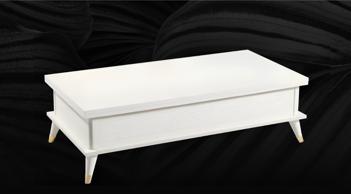 Biały stolik kawowy Stolik kawowy Możliwość przedłużenia Stół obiadowy Tabela Drewno Brown