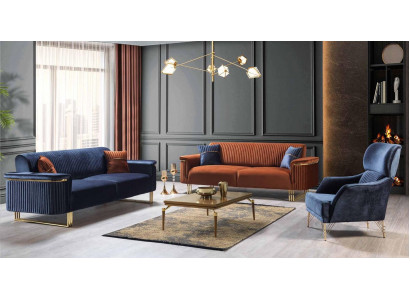 Nowoczesny zestaw sofowy do salonu designerskie trzyosobowe sofy tapicerowaneFotel
