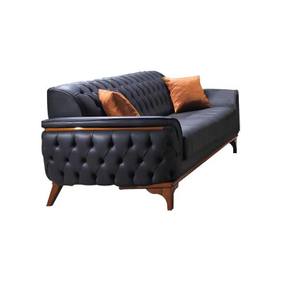 Designerski skórzany komplet Chesterfield Podkładka trzyosobowa stylowa Fotel