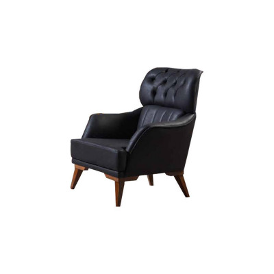 Czarno-Pomarańczowy Chesterfield Zestaw sofowy do Salonu Stylowe Sofy 3szt