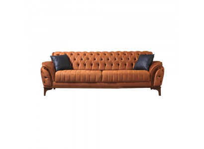 Orange Chesterfield 3-miejsce do siedzenia Salon Luksusowa Sofa Nowoczesna Noble Couch