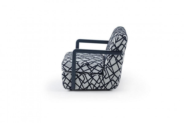 Czarny -Gray Living Room Fotel Designer 1-miejsce siedzące Luxury LoungeFotel