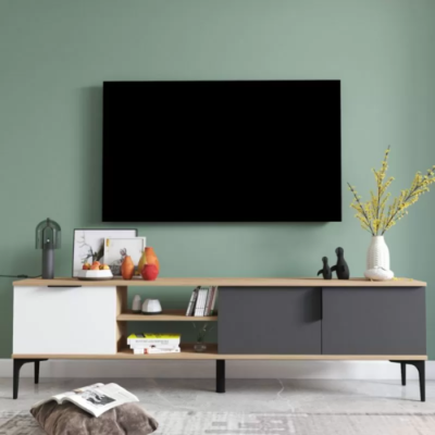 Szafka pod telewizor RTV Lowboard Nowoczesny design Prostokątne drewno Materiał Luksusowy design