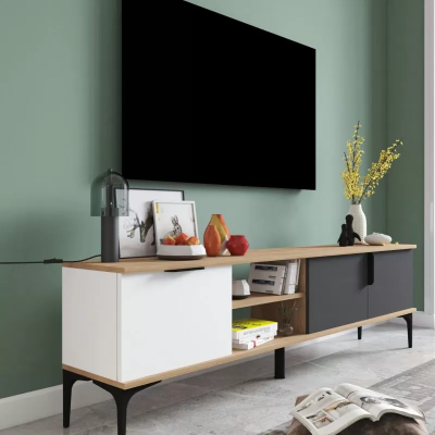 Szafka pod telewizor RTV Lowboard Nowoczesny design Prostokątne drewno Materiał Luksusowy design