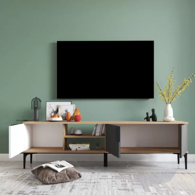 Szafka pod telewizor RTV Lowboard Nowoczesny design Prostokątne drewno Materiał Luksusowy design