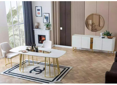 Tabela Krzesła 7-częściowy stół jadalniany drewniany zestaw jadalnia Grupa nowy design