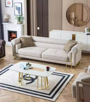 Sofa 3 miejsce do siedzenia Włókienniczy Living Room Design Modern New Luxury Biały