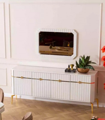 Kredens Lustro Design Meble konsola Drewno projektanta do salonu
