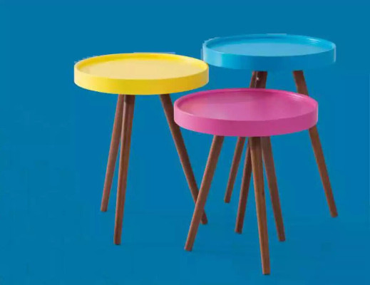 Stolik 3x brązowy salon meble materiał Drewno design nowość