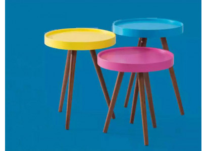 Stolik 3x brązowy salon meble materiał Drewno design nowość