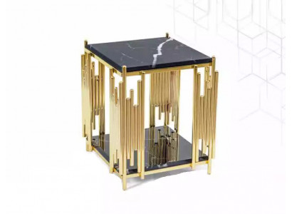 Stolik Meble do Salonu Materiał Czarny Stal nierdzewna Design